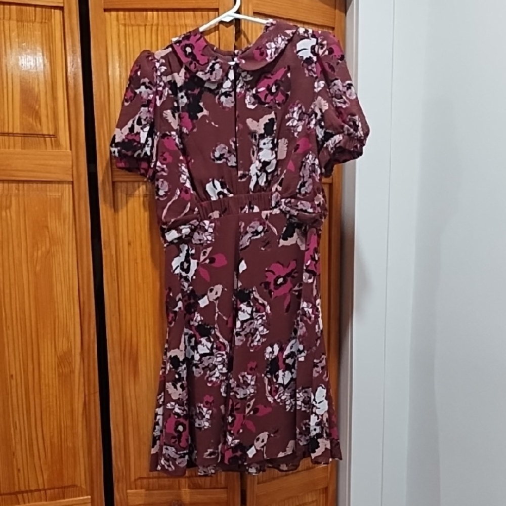Karl Lagerfeld Burgundy Floral Mini Dress
